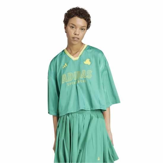 Adidas Women's Tiro Cropped T-Shirt Crop Top Green/Black Adidas Women's Tiro Cropped T-Shirt Crop Top Green/Black