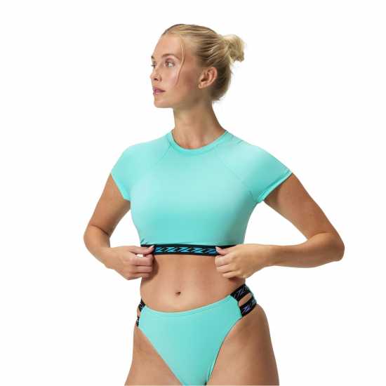 Speedo Solid Logo Elastic Crop Top Speedo Solid Logo Elastic Crop Top
