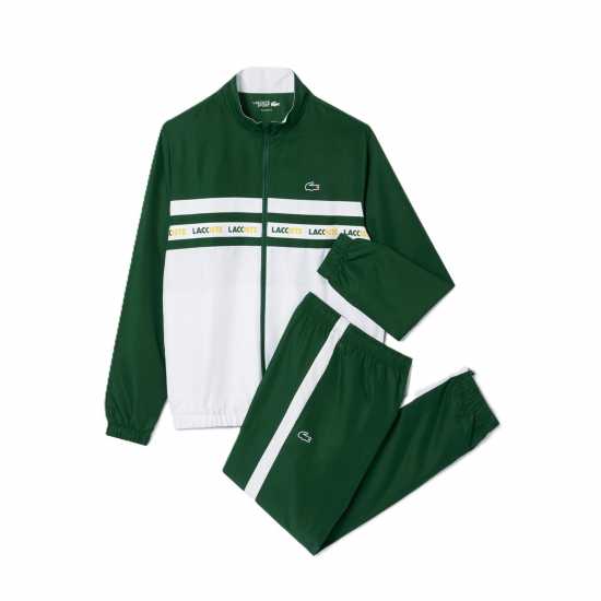 Мъжки спортни екипи в две части Lacoste Logo Stripe Tracksuit Зелено/Бяло Lacoste Logo Stripe Tracksuit Зелено/Бяло Мъжки спортни екипи в две части