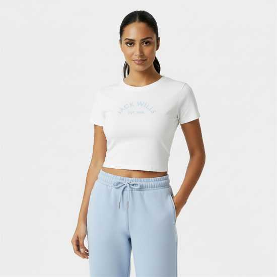 Jack Wills Cropped Baby Tee Ladies Бяло Jack Wills Cropped Baby Tee Ladies Бяло