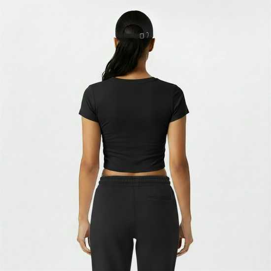 Jack Wills Cropped Baby Tee Ladies Черно 