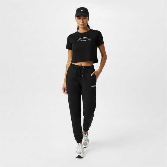 Jack Wills Cropped Baby Tee Ladies Черно 