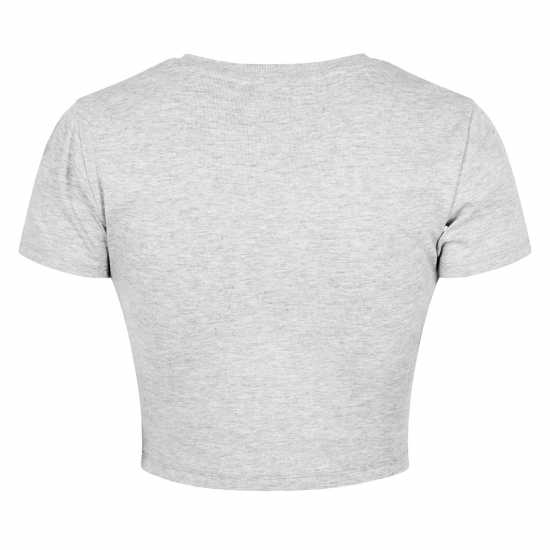 Jack Wills Cropped Baby Tee Ladies Сив марл 