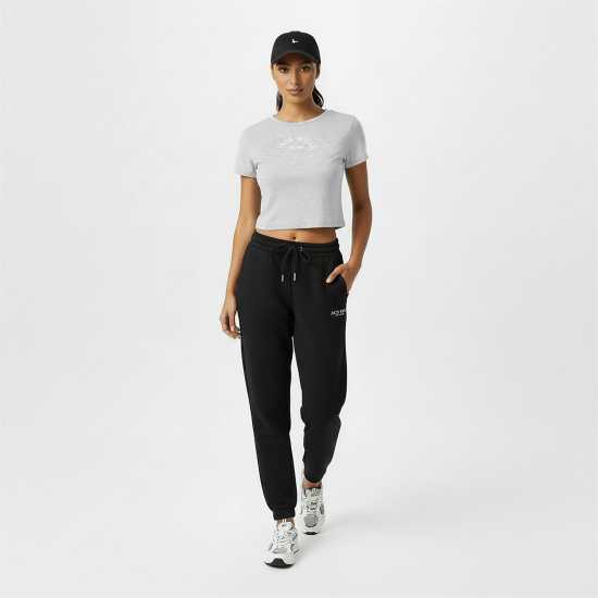 Jack Wills Cropped Baby Tee Ladies Сив марл 