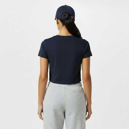 Jack Wills Cropped Baby Tee Ladies Морска синьо Jack Wills Cropped Baby Tee Ladies Морска синьо
