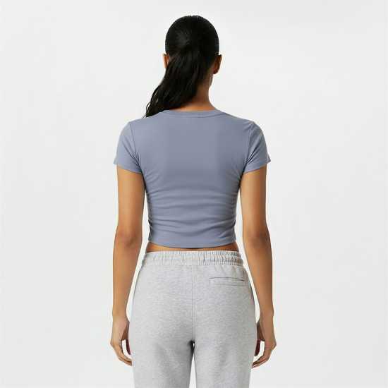 Jack Wills Cropped Baby Tee Ladies Синьо лилаво Jack Wills Cropped Baby Tee Ladies Синьо лилаво