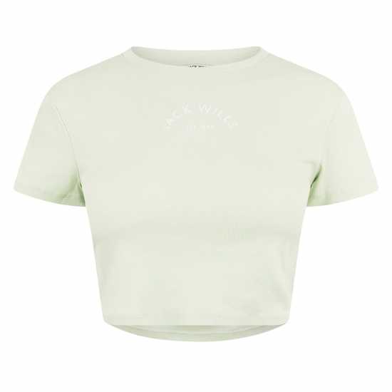 Jack Wills Cropped Baby Tee Ladies Морско стъкло 