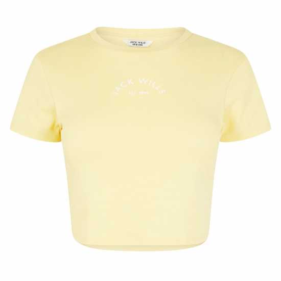 Jack Wills Cropped Baby Tee Ladies Бутербродно масло 