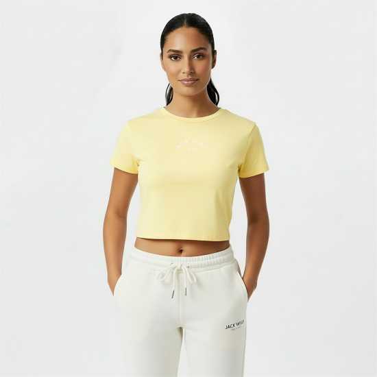 Jack Wills Cropped Baby Tee Ladies Бутербродно масло 