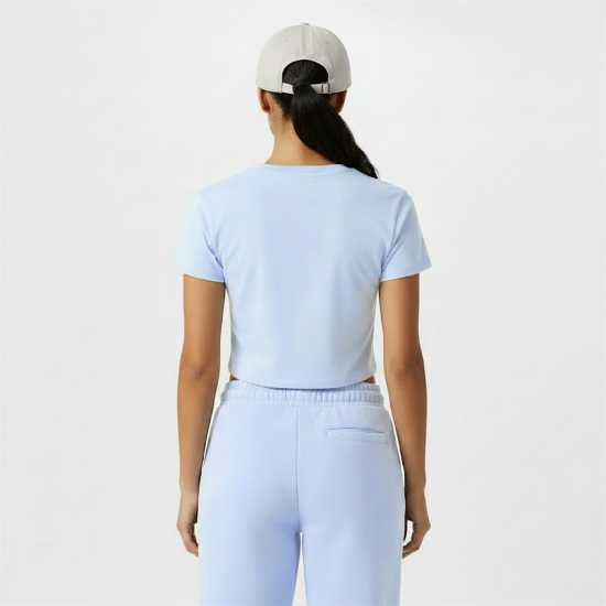 Jack Wills Cropped Baby Tee Ladies Меко синьо Jack Wills Cropped Baby Tee Ladies Меко синьо