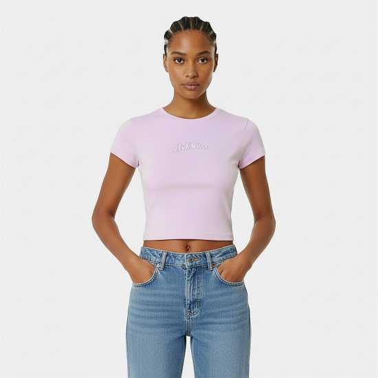 Jack Wills Women's Graphic Cap-Sleeved Crop Top Jack Wills Women's Graphic Cap-Sleeved Crop Top