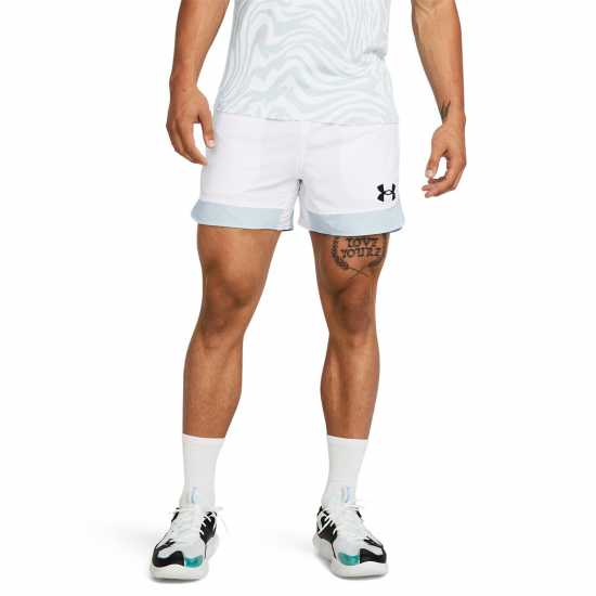 Under Armour Мъжки Шорти Baseline 5 Shorts Mens White/Blue Мъжко облекло за едри хора