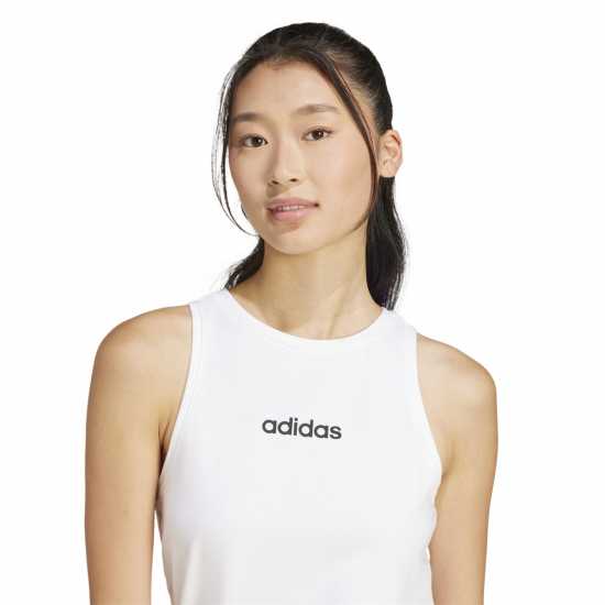 Adidas Дамски Потник Essentials Linear Slim Cotton Tank Top Womens Бяло 