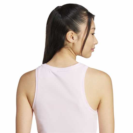 Adidas Дамски Потник Essentials Linear Slim Cotton Tank Top Womens Ясно розово 