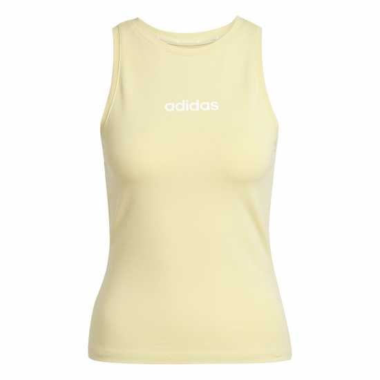 Adidas Дамски Потник Essentials Linear Slim Cotton Tank Top Womens Прахово жълто 