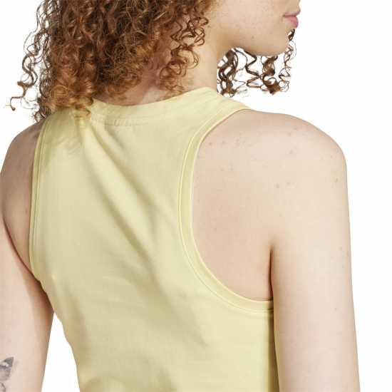 Adidas Дамски Потник Essentials Linear Slim Cotton Tank Top Womens Прахово жълто 