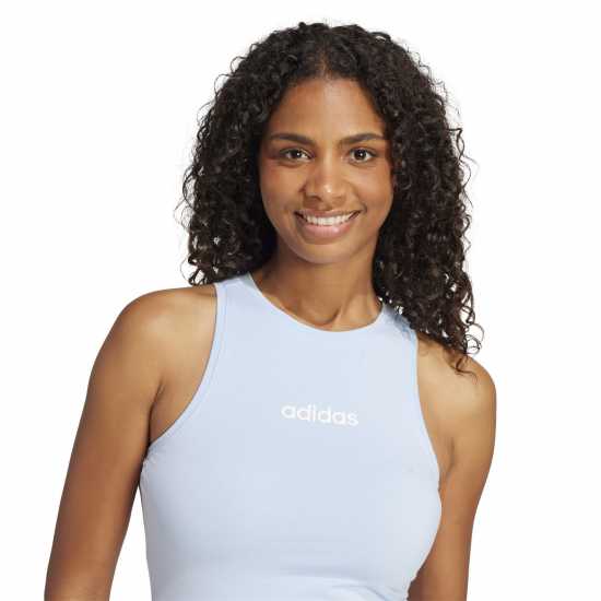 Adidas Дамски Потник Essentials Linear Slim Cotton Tank Top Womens Свети синьо 