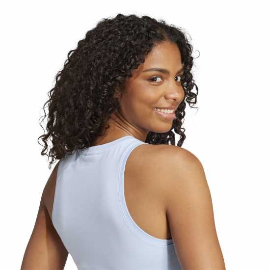 Adidas Дамски Потник Essentials Linear Slim Cotton Tank Top Womens Свети синьо 