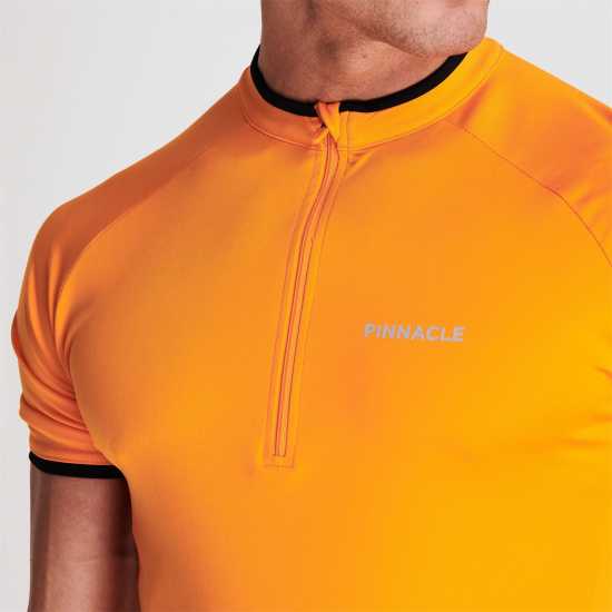 Pinnacle Мъжка Колоездачна Фланелка Short Sleeve Cycling Jersey Mens Orange Мъжки ризи