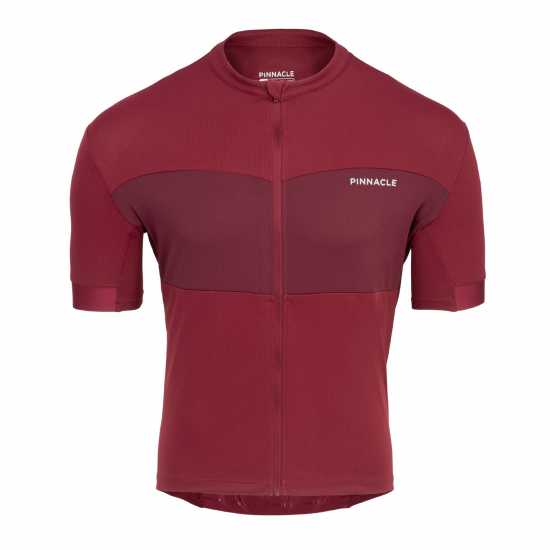 Pinnacle Race Short Sleeve Cycling Top Mens Бордово Мъжки тениски и фланелки