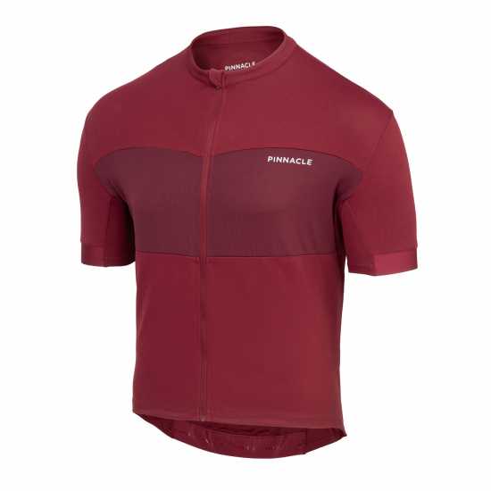 Pinnacle Race Short Sleeve Cycling Top Mens Бордово Мъжки тениски и фланелки