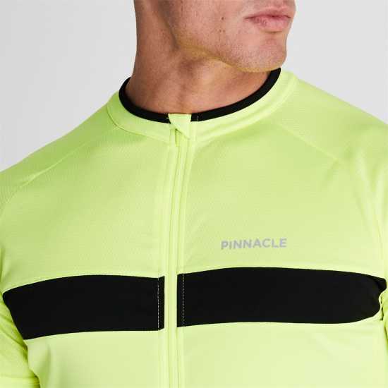 Pinnacle Race Short Sleeve Cycling Top Mens Жълто Мъжки тениски и фланелки