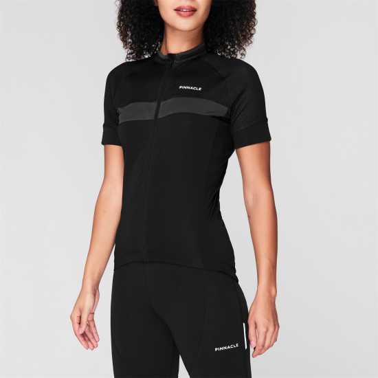 Pinnacle Race Short Sleeve Cycling Jersey Womens Black Дамски тениски и фланелки