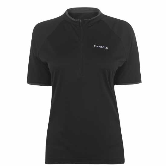 Pinnacle Дамска Колоездачна Фланелка Short Sleeve Cycling Jersey Ladies Черно Дамски тениски и фланелки