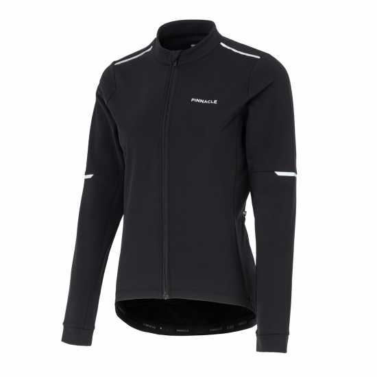 Дамски тениски и фланелки Pinnacle Дамска Колоездачна Фланелка Thermal Long Sleeve Cycling Jersey Ladies Черно Pinnacle Дамска Колоездачна Фланелка Thermal Long Sleeve Cycling Jersey Ladies Черно Дамски тениски и фланелки