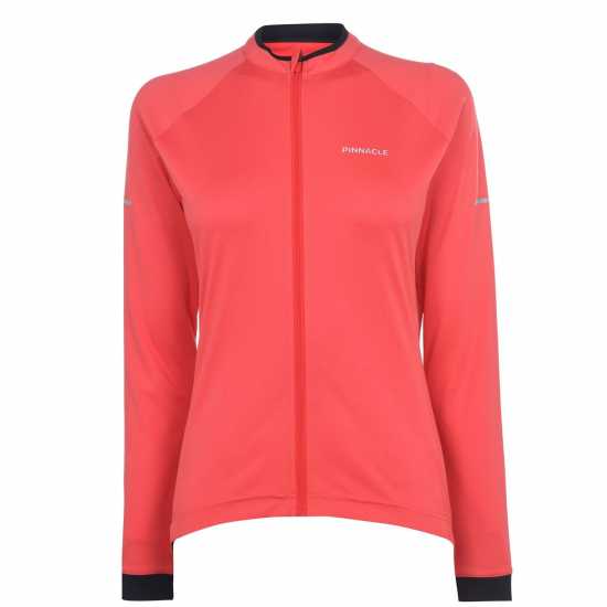 Pinnacle Дамска Колоездачна Фланелка Long Sleeve Cycling Jersey Ladies Coral Дамски тениски и фланелки
