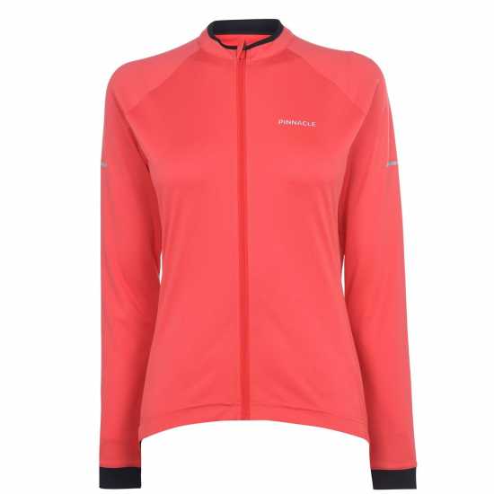 Pinnacle Дамска Колоездачна Фланелка Long Sleeve Cycling Jersey Ladies Корал Дамски тениски и фланелки