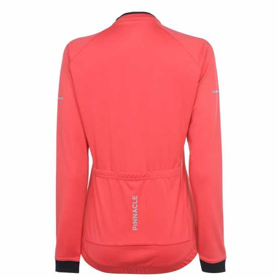Pinnacle Дамска Колоездачна Фланелка Long Sleeve Cycling Jersey Ladies Корал Дамски тениски и фланелки
