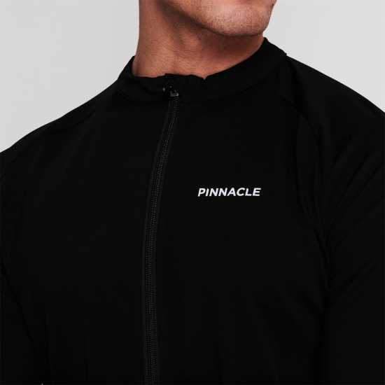 Pinnacle Мъжка Колоездачна Фланелка Thermal Long Sleeve Cycling Jersey Mens Black Мъжки ризи