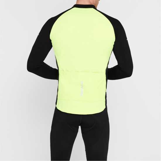 Pinnacle Мъжка Колоездачна Фланелка Thermal Long Sleeve Cycling Jersey Mens Safety Yellow Мъжки ризи