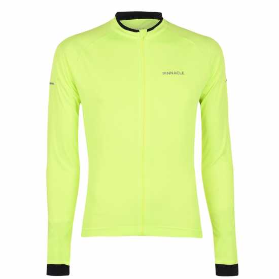 Pinnacle Мъжка Колоездачна Фланелка Long Sleeve Cycling Jersey Mens Жълто Мъжки тениски и фланелки