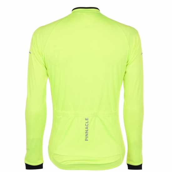 Pinnacle Мъжка Колоездачна Фланелка Long Sleeve Cycling Jersey Mens Жълто Мъжки тениски и фланелки