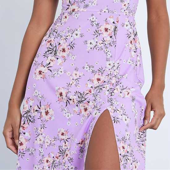 Десенирани Шорти Floral Print Short Puff Sleeve Midi Dress  