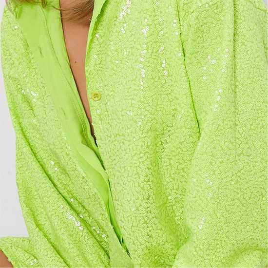 Рокля-Риза I Saw It First Isawitfirst Sequin Oversized Shirt Dress  