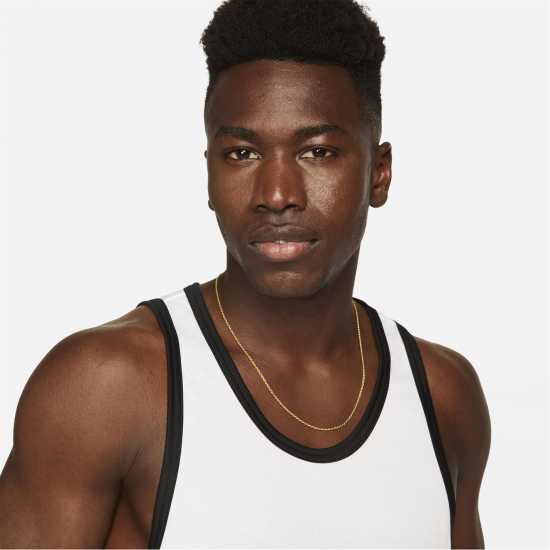 Nike Dri-Fit Basketball Crossover Jersey Mens White/Black Мъжко облекло за едри хора