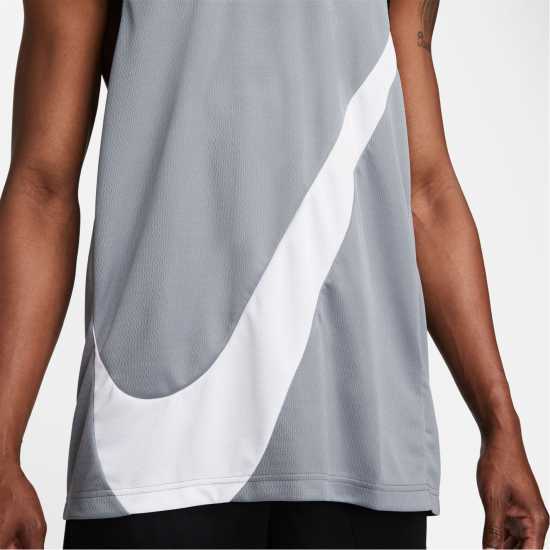 Nike Dri-Fit Basketball Crossover Jersey Mens Grey/White Мъжко облекло за едри хора