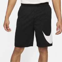 Nike Dri-FIT Men's Basketball Shorts Black/White Мъжко облекло за едри хора