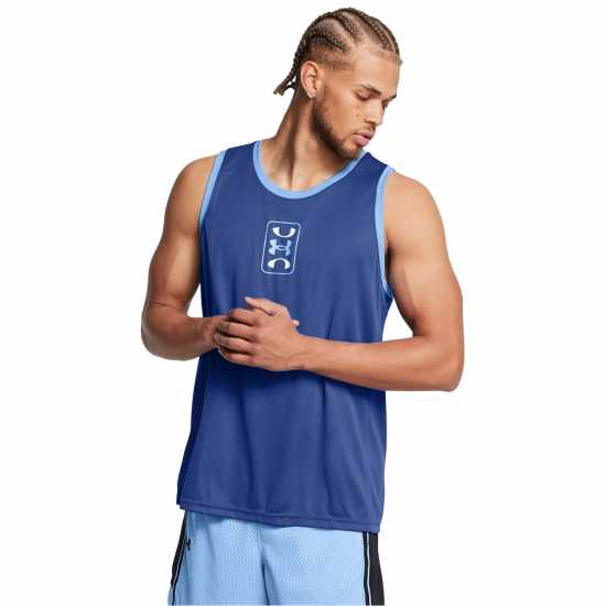 Under Armour Мъжка Риза Baseline Performance Basketball Shirt Mens Blue Мъжки тениски и фланелки