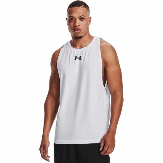 Under Armour Мъжки Потник Baseline Tank Top Mens Бяло/Черно Мъжки тениски и фланелки