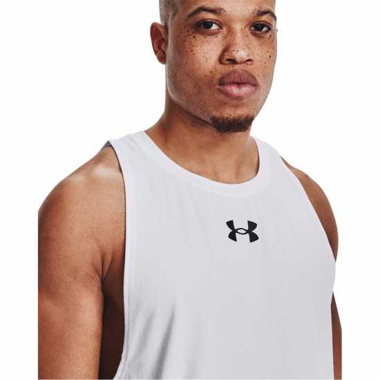 Under Armour Мъжки Потник Baseline Tank Top Mens Бяло/Черно Мъжки тениски и фланелки