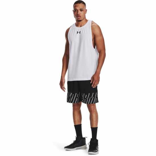 Under Armour Мъжки Потник Baseline Tank Top Mens Бяло/Черно Мъжки тениски и фланелки