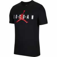 Nike Мъжка Тениска Air Jordan Wordmark T Shirt Mens Black/White/Red Мъжки тениски и фланелки