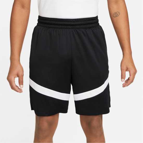 Nike Dri-Fit Icon Mens 8 Basketball Shorts Черно/Бяло Мъжко облекло за едри хора