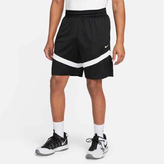 Nike Dri-Fit Icon Mens 8 Basketball Shorts Черно/Бяло Мъжко облекло за едри хора