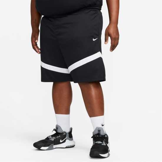 Nike Dri-Fit Icon Mens 8 Basketball Shorts Черно/Бяло Мъжко облекло за едри хора