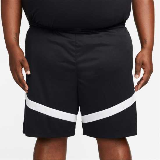 Nike Dri-Fit Icon Mens 8 Basketball Shorts Черно/Бяло Мъжко облекло за едри хора